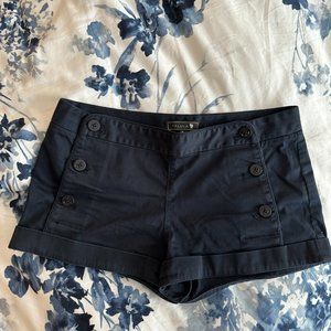 Aritzia Starboard Button Down Navy Blue Cuffed Shorts